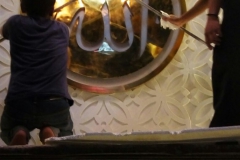 Kaligrafi Allah Muhammad Kuningan Lampu Menyala (6)